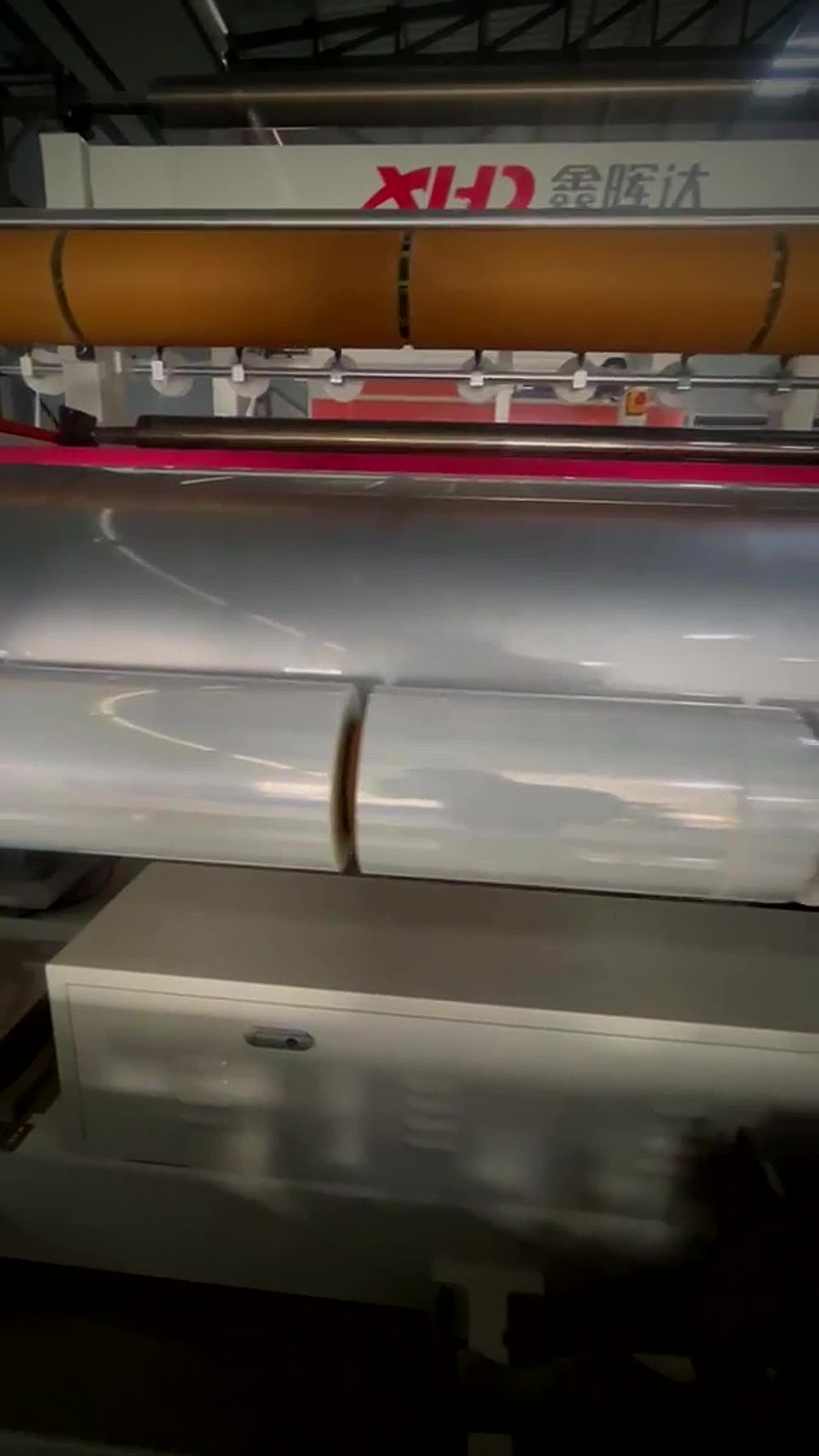 LLDPE Stretch Film being wound on the cast line — Wellpack Polyplast